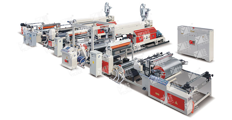 SJFM 1000-2000D Double Mainframe Extrusion Film Laminating Machine